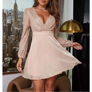 Luxe surplice sequins dress LAST FEW